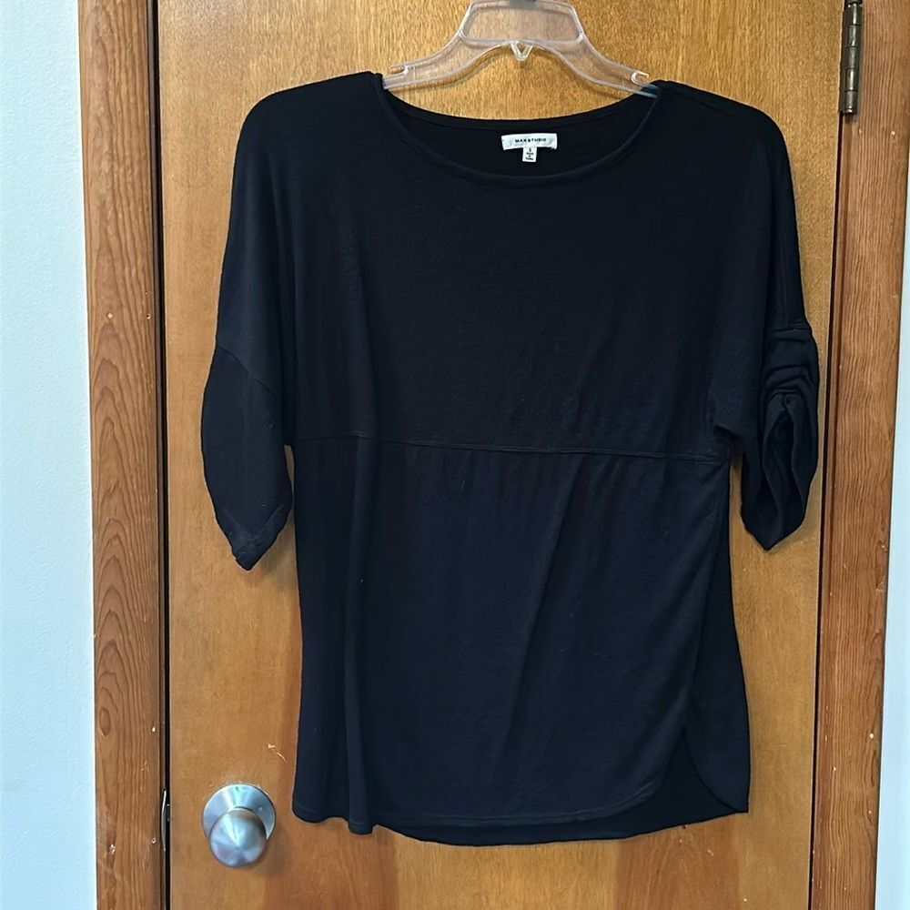 Rouched sleeve max studio dress tee shirt